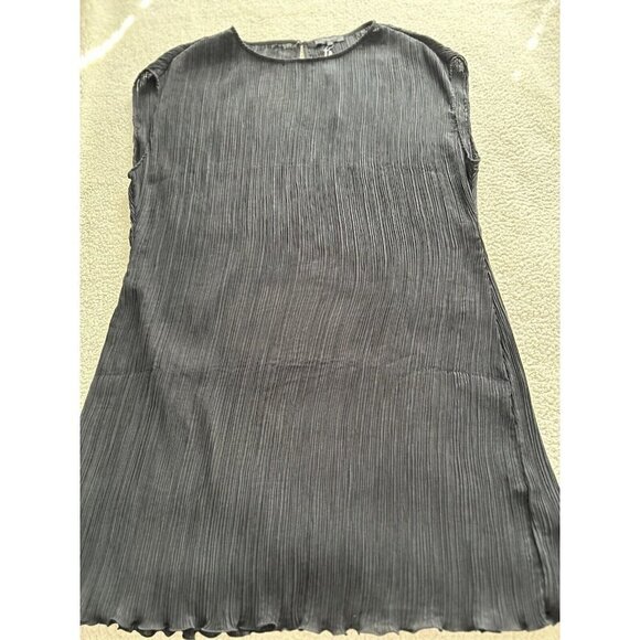 Madewell Simona Plissé Mini Dress in Black Size 14W - Picture 9 of 13